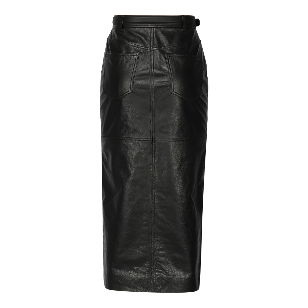 Self Portrait Zwarte rok met riem en zakken Black Dames