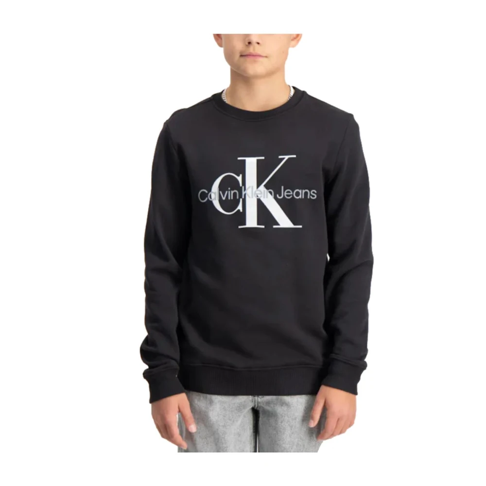 Calvin Klein Boys Black Kids Sweatshirts, 4 Y, Sweatshirt