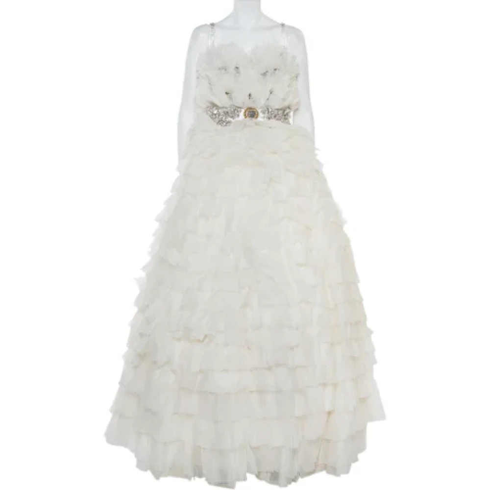 Dolce & Gabbana Pre-owned Silk dresses White Dames