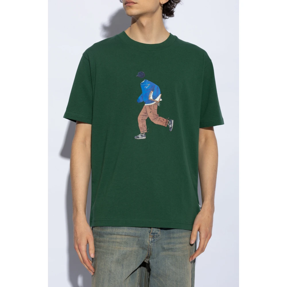 New Balance Katoenen T-shirt Green Heren