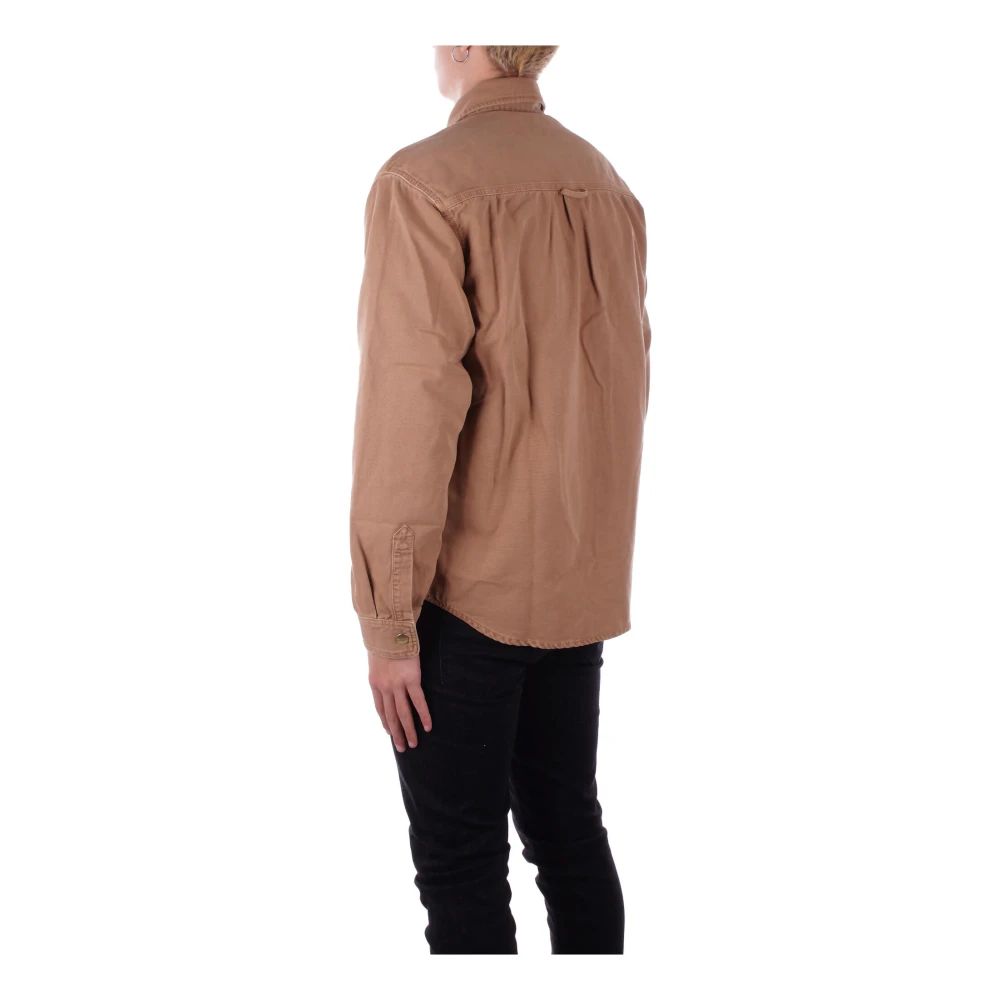 Carhartt WIP Logo Zijkant Shirt met Zakken Brown Heren