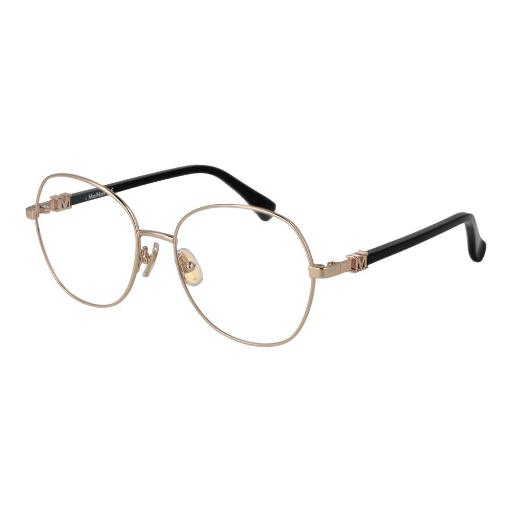 Max Mara Women's Yellow Glasses, One Size, Gold Optical Frames Round Style