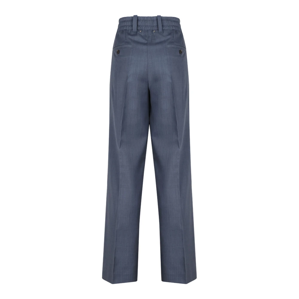 Golden Goose Gegreide Grijze Broek met Plooidetail Blue Dames