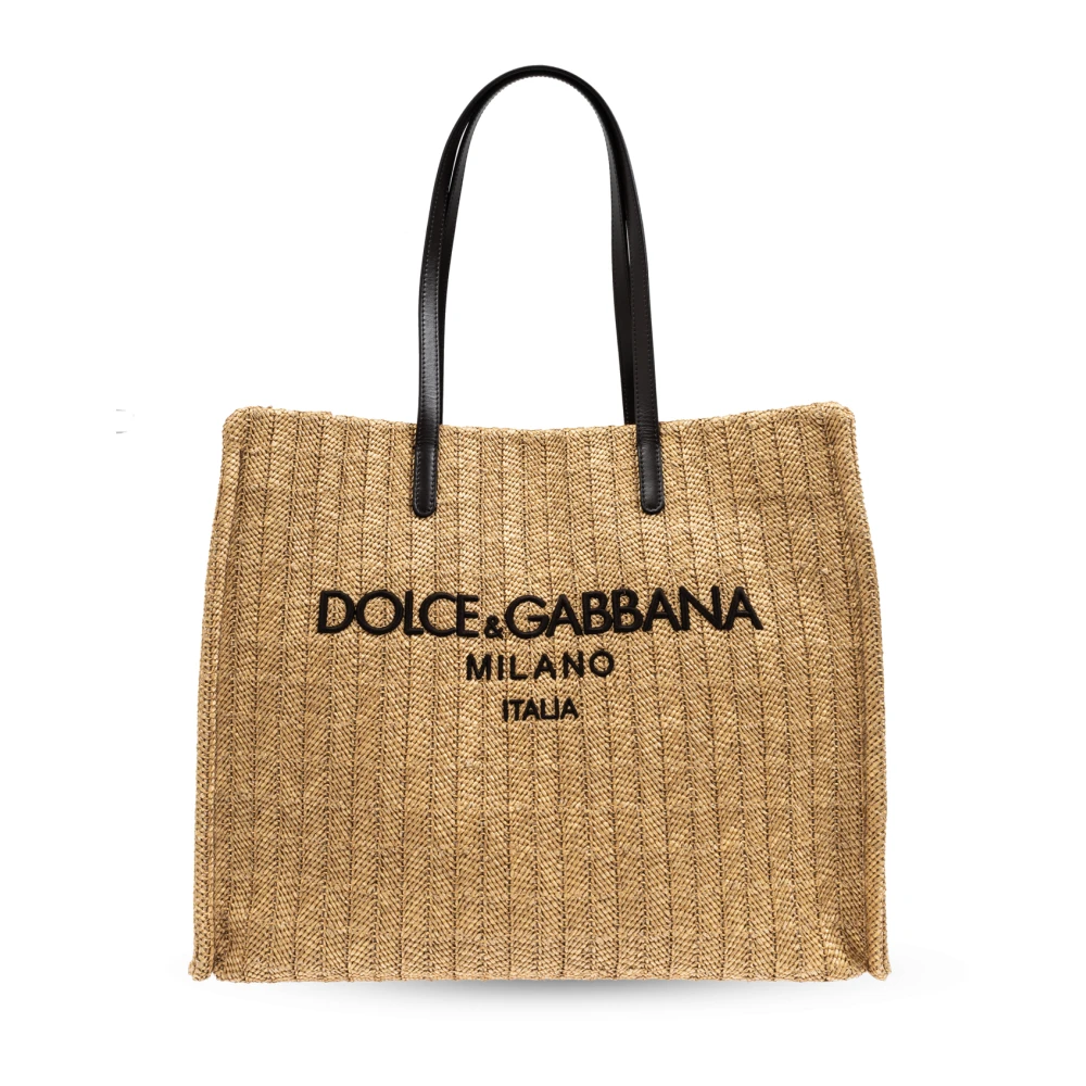 Dolce & Gabbana Shopper tas met logo Beige Heren