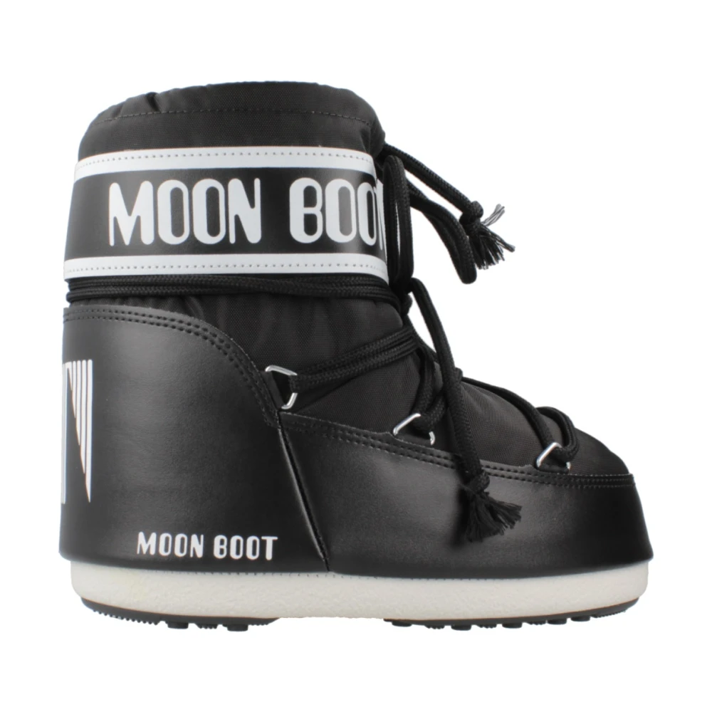 Moon Boot Låga ikoniska svarta vinterstövlar Black, Pojke