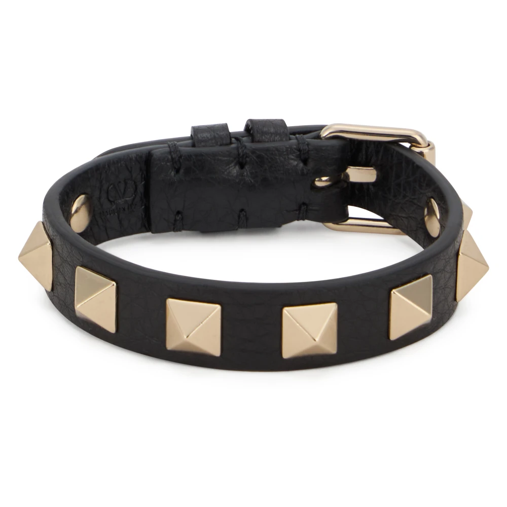 Valentino Garavani Rockstud Bracelet In Suede Leather - Female - Bracelets - Black - One Size - Accessories