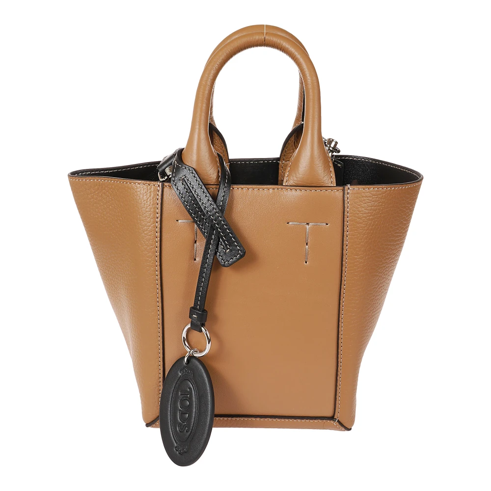 TOD'S Bruine leren tas met iconisch logo Brown Dames