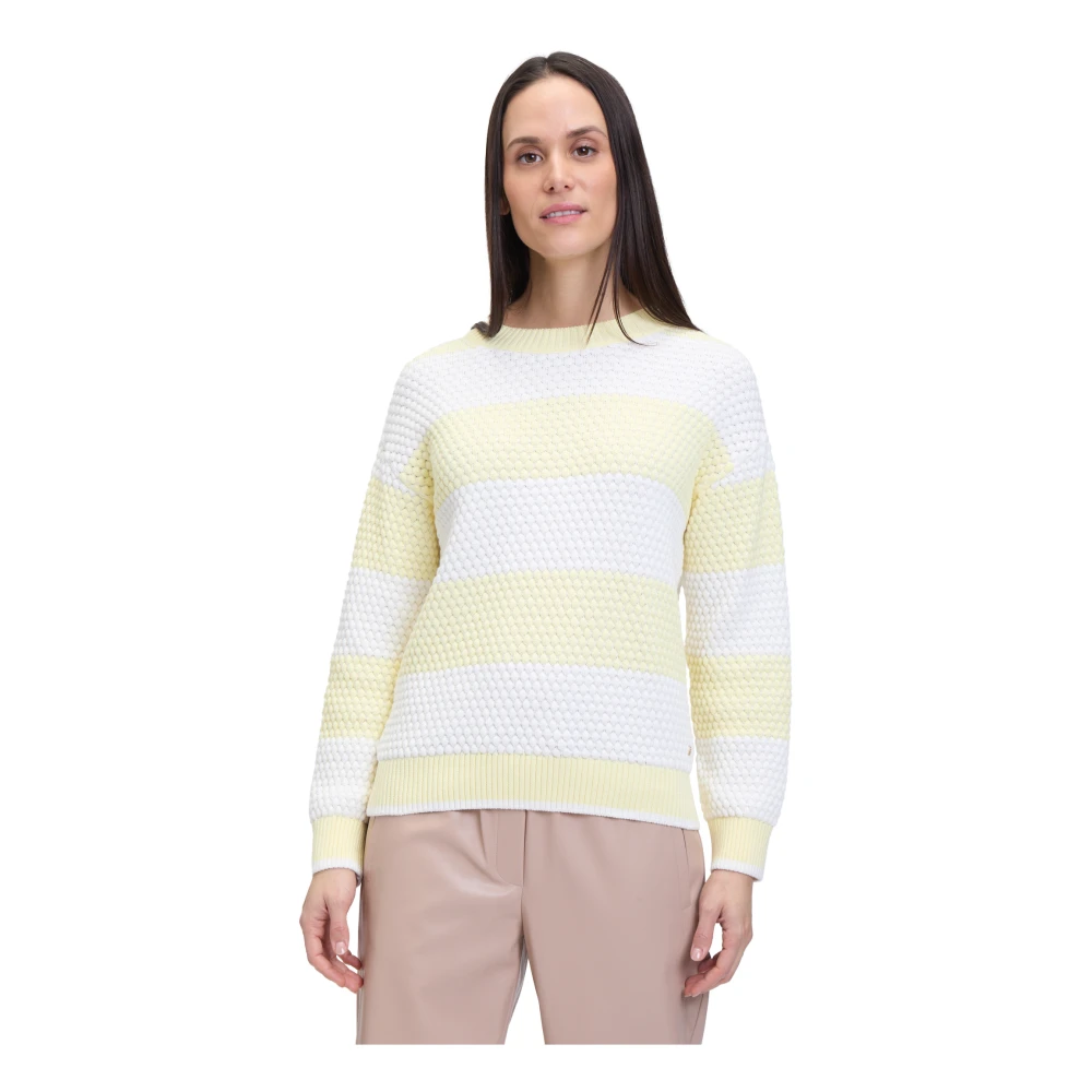 Betty & Co Gebreide trui met structuur Yellow Dames