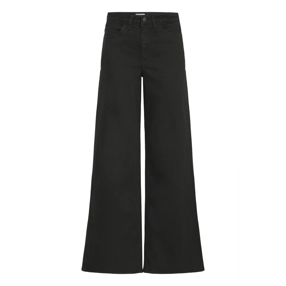Ichi Women's Black Wide Jeans, W33 L30, Wide Leg Jeans