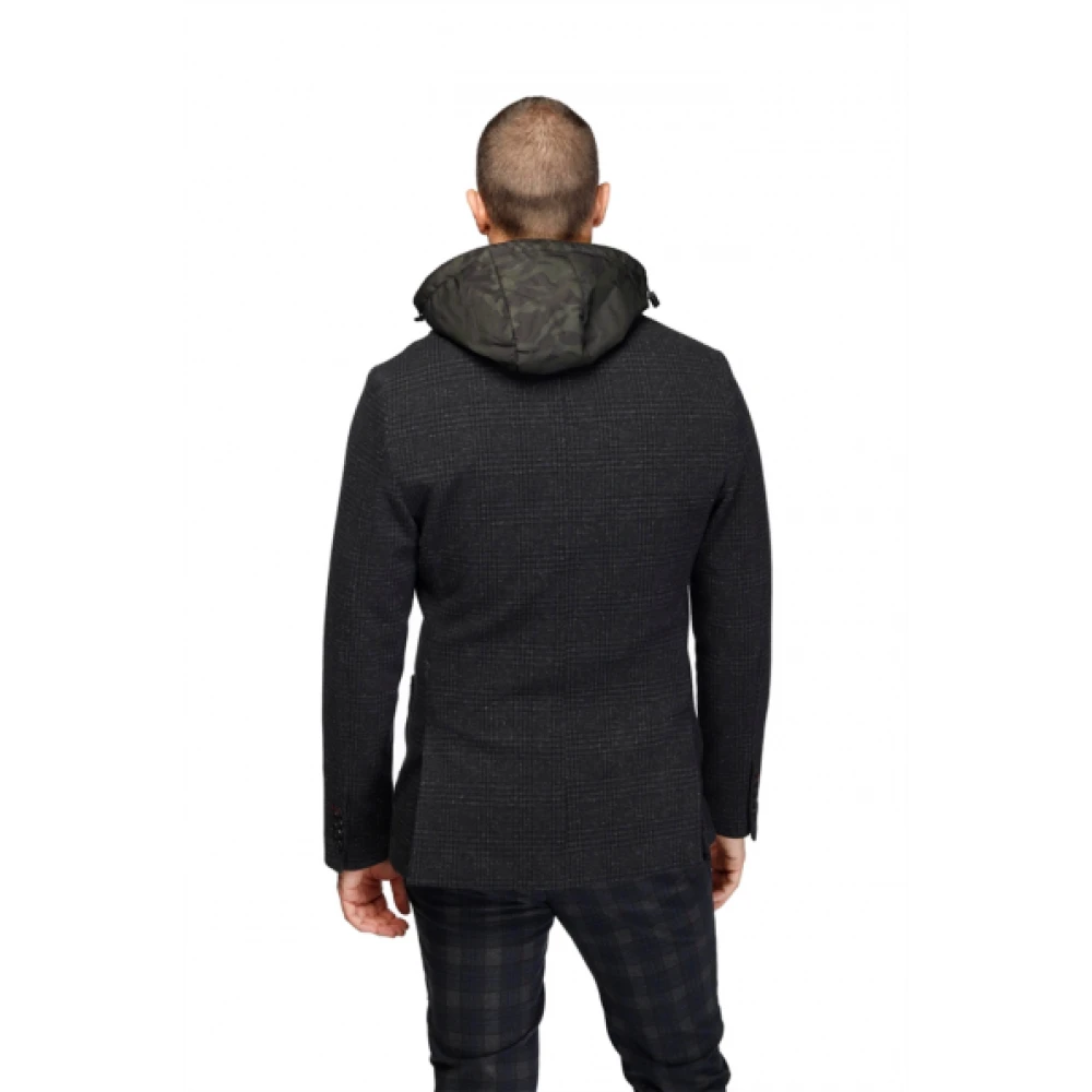 Mason's 2-in-1 Blazer met Afneembare Capuchon Blue Heren