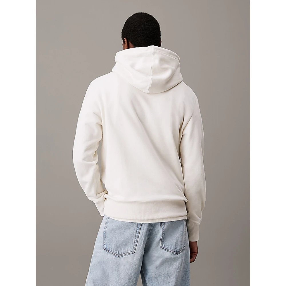 Calvin Klein Jeans Hoodie met Monogram White Heren