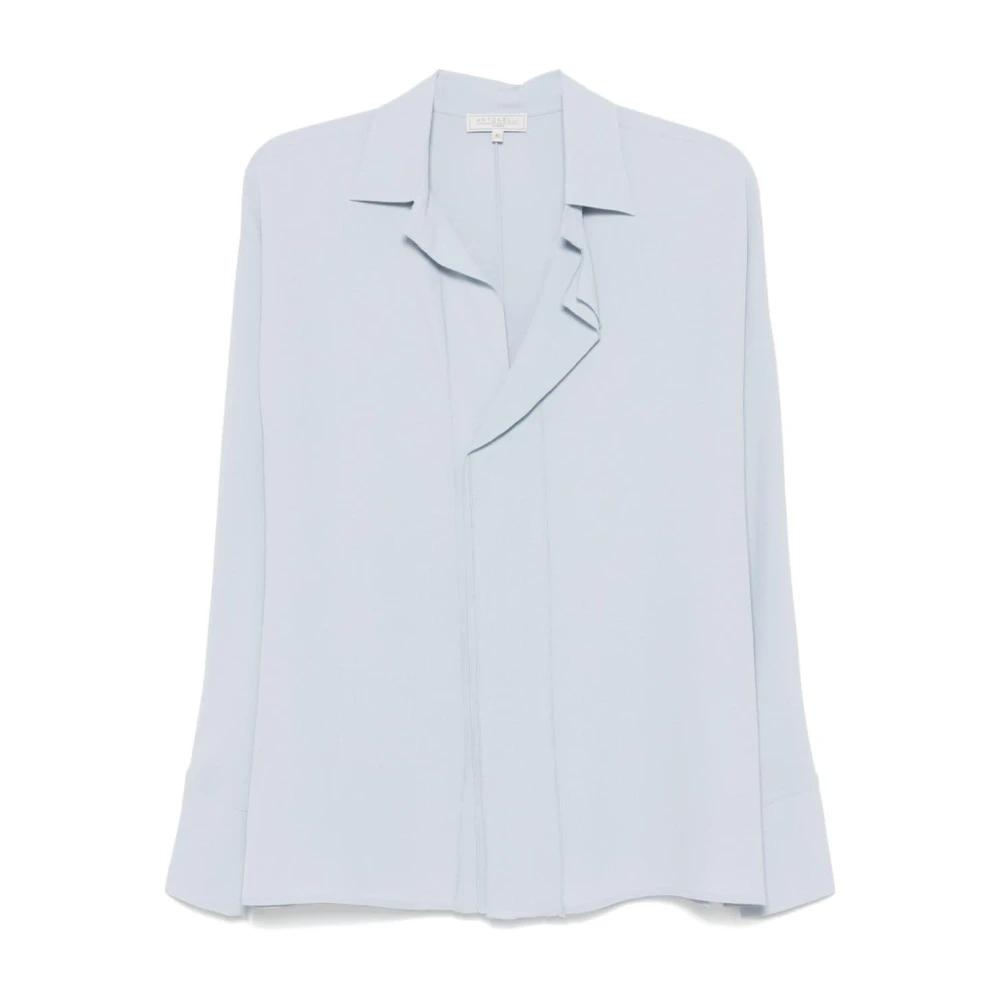 Antonelli Firenze Blauwe Crepe Gelaagde Batwing Shirt Blue Dames