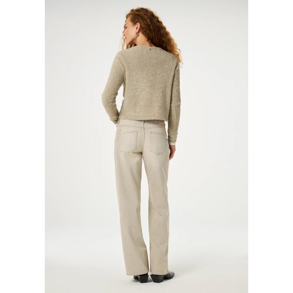 Fabienne Chapot Gouden Glitter V-Hals Vest Yellow Dames