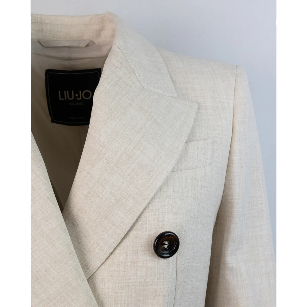 Liu Jo Double-breasted blazer met regular fit Beige Dames
