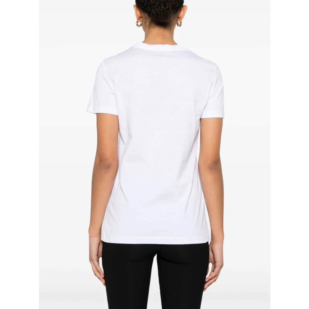 Max Mara Witte Rhinestone Crew Neck T-shirt White Dames