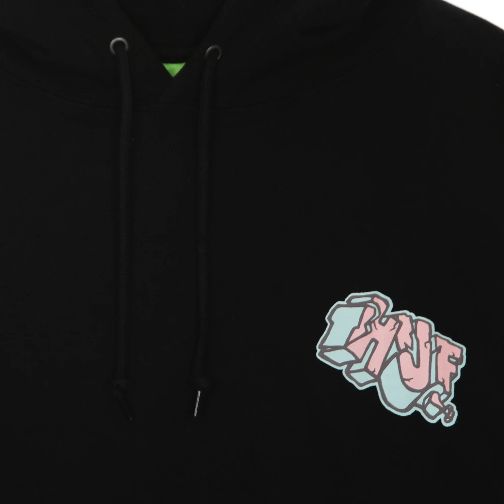 HUF Zwarte hoodie met lange mouwen en logo Black Heren