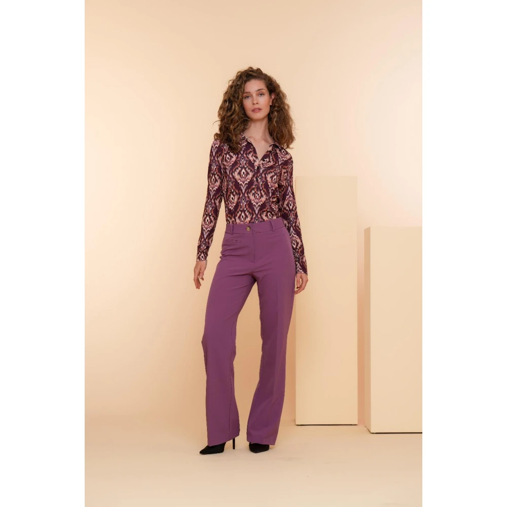 Geisha Jersey AOP Blouse in Mauve Comb Purple Dames