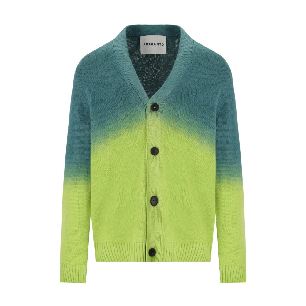 Amaránto Verloop Wol Vest Groen Blauw Green Heren