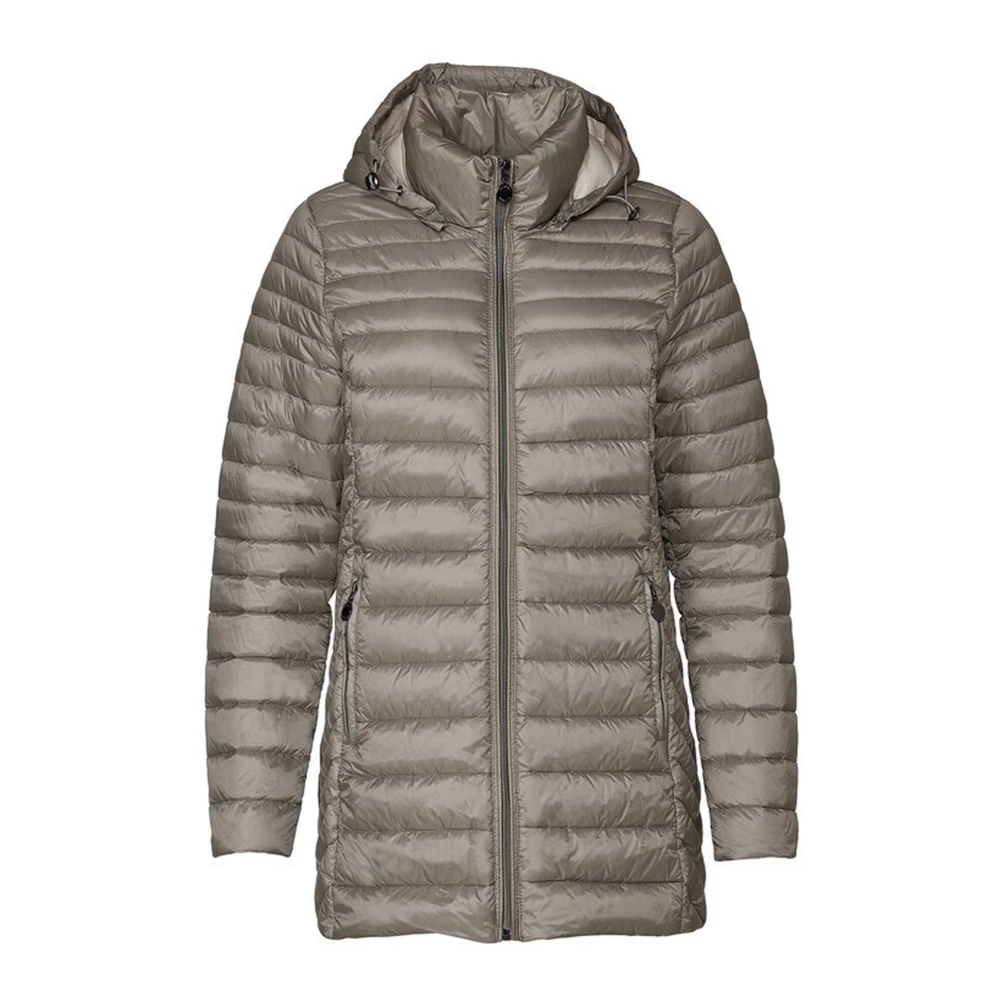 Danwear Women's Green Quilted Down Jacket /Sand - Down Jackets - Xl - Jackets