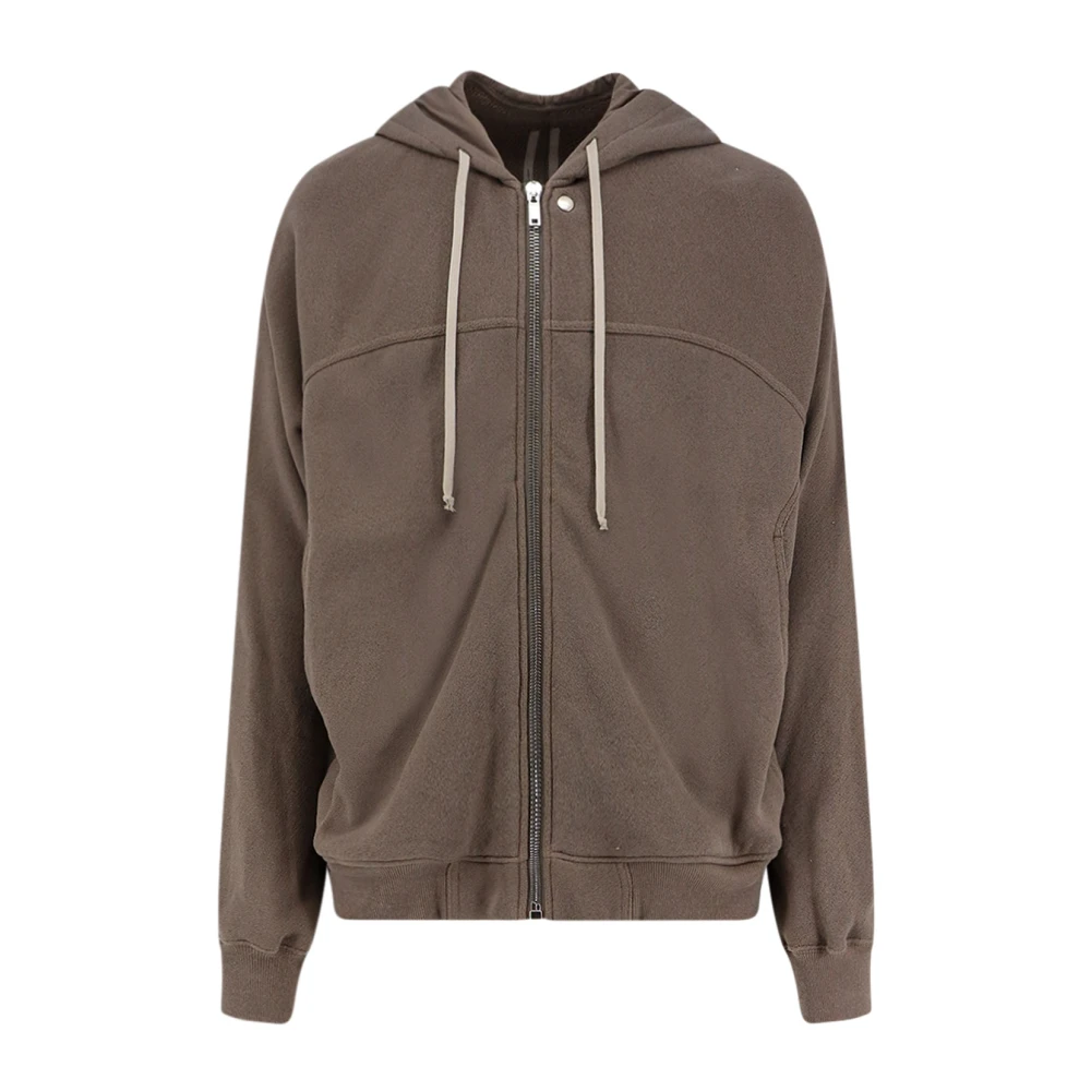 Rick Owens Brown Zip-Up Hoodie - Male - Zip-Throughs - Xl - Sweatshirts & Hoodies