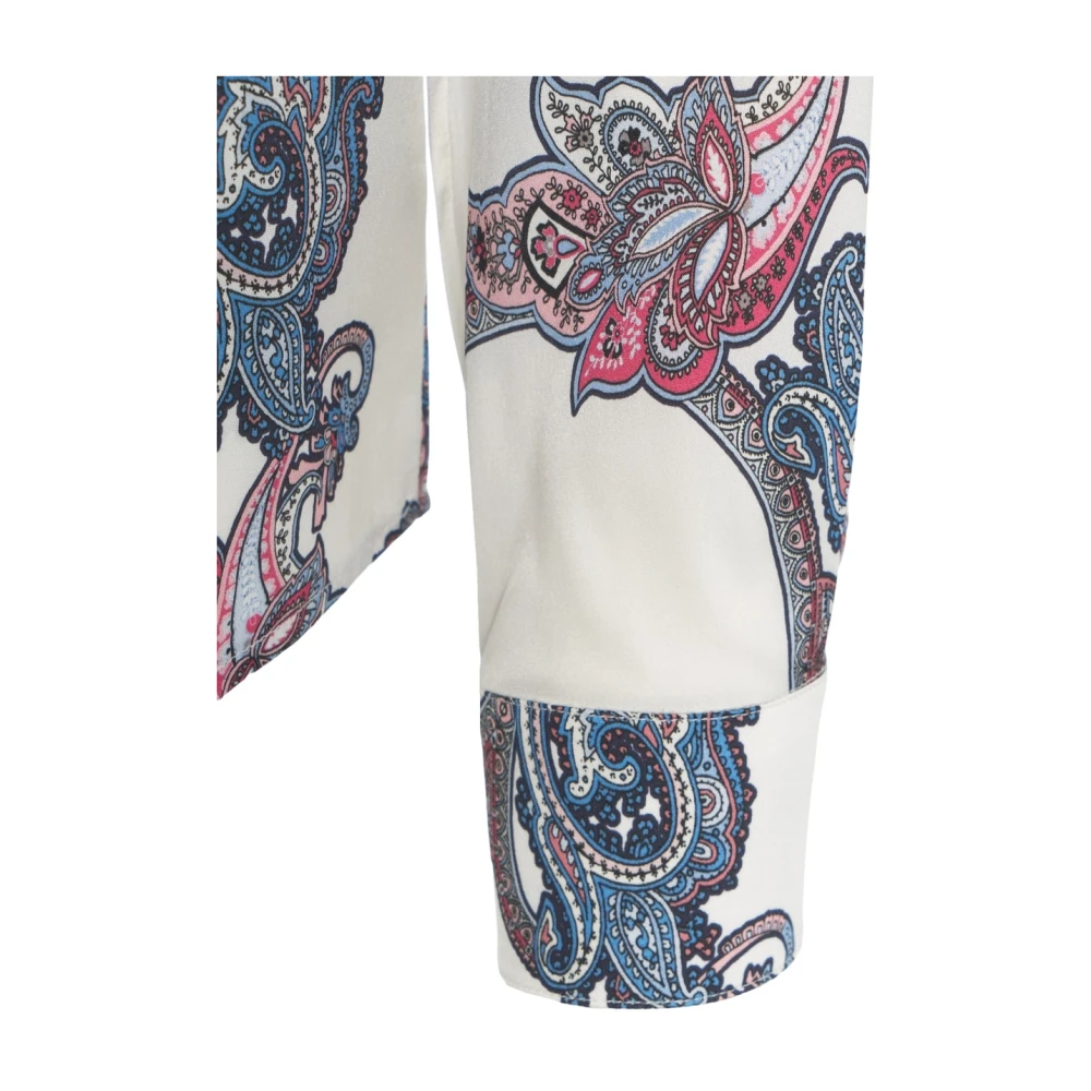 Himon's Witte Blouse met Trendy Print Multicolor Dames