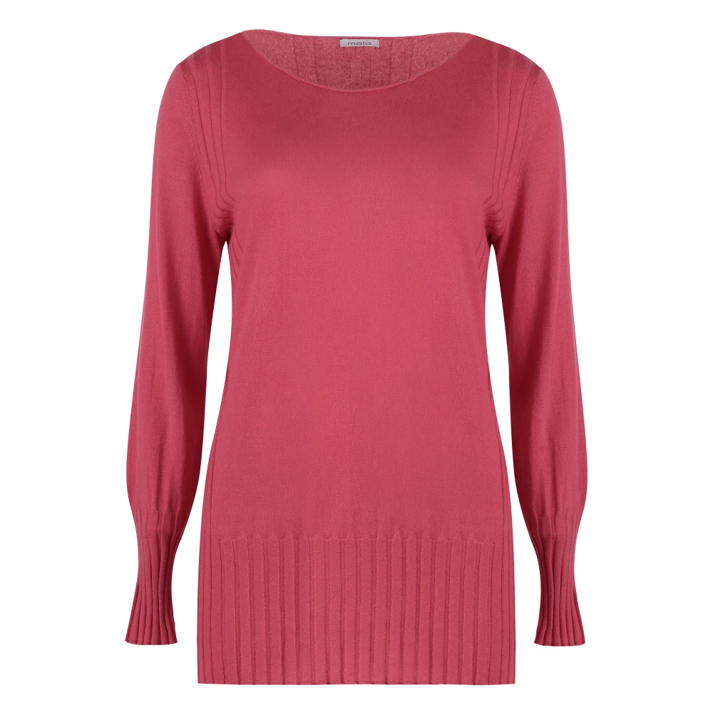 Malo Kasjmiertrui met Ribdetails Red Dames