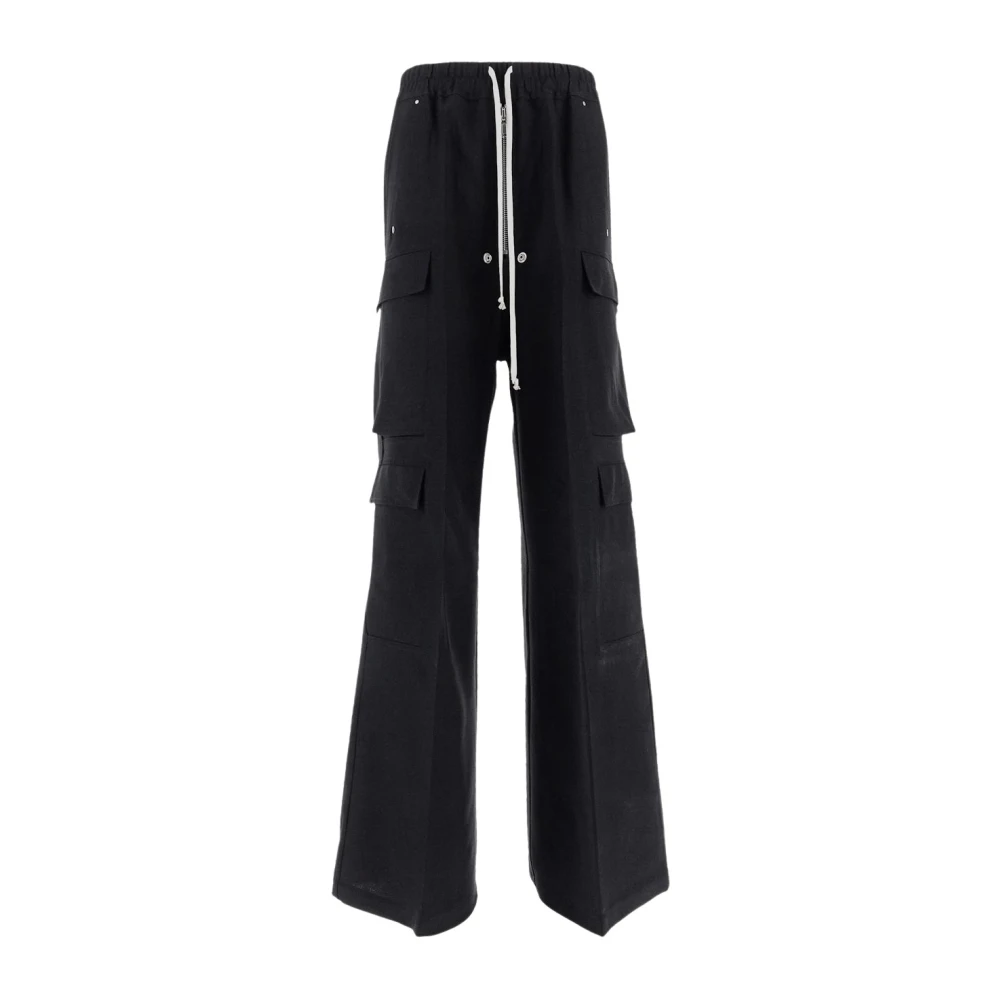 Rick Owens Wollen Cargo Broek Black Dames