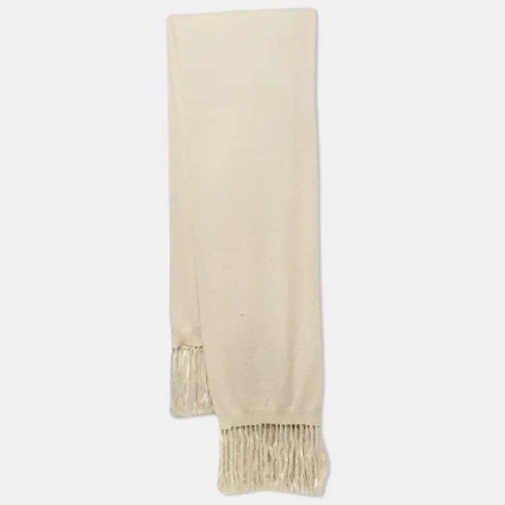 Dior Vintage Pre-owned Cashmere scarves Beige Dames