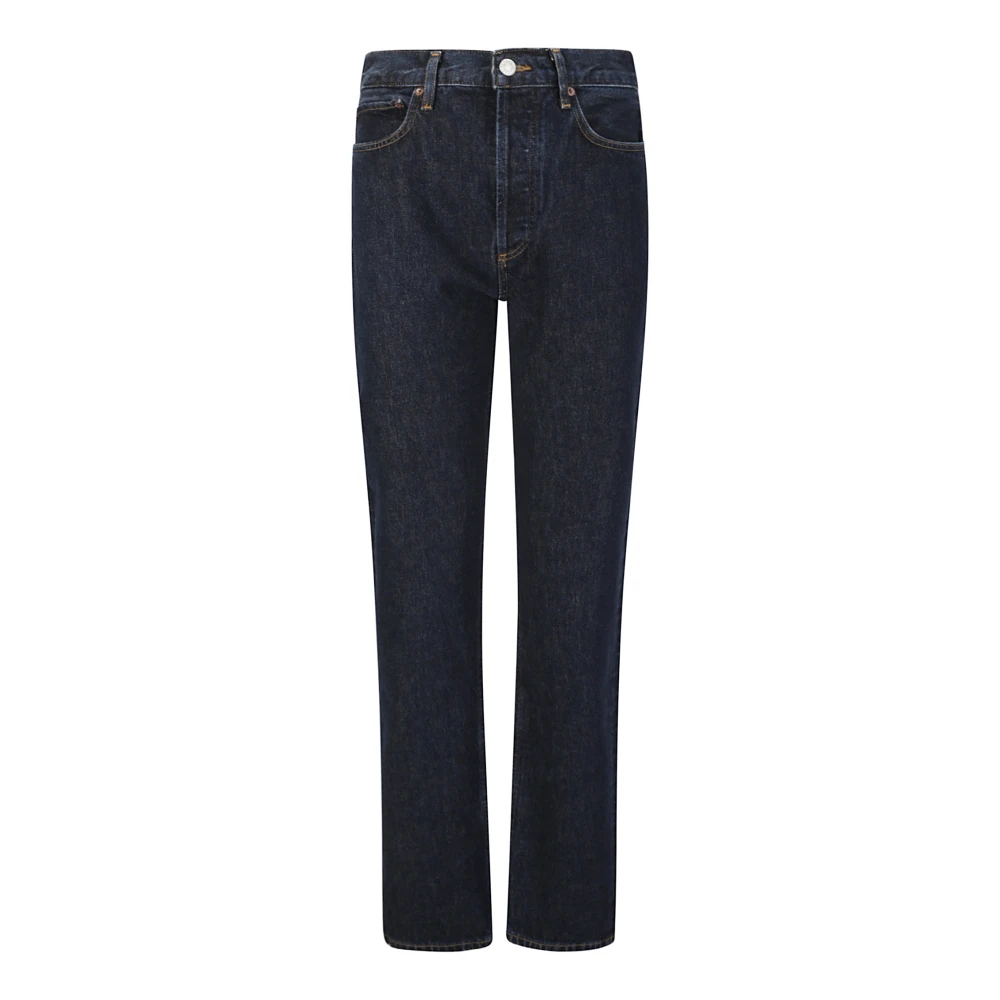 Agolde Högmidjade raka ben jeans Blue, Dam