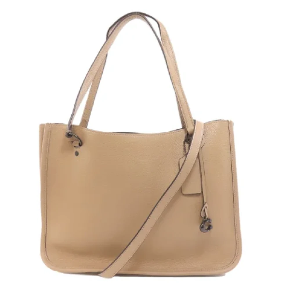 Coach Pre-owned Leather handbags Beige Dames