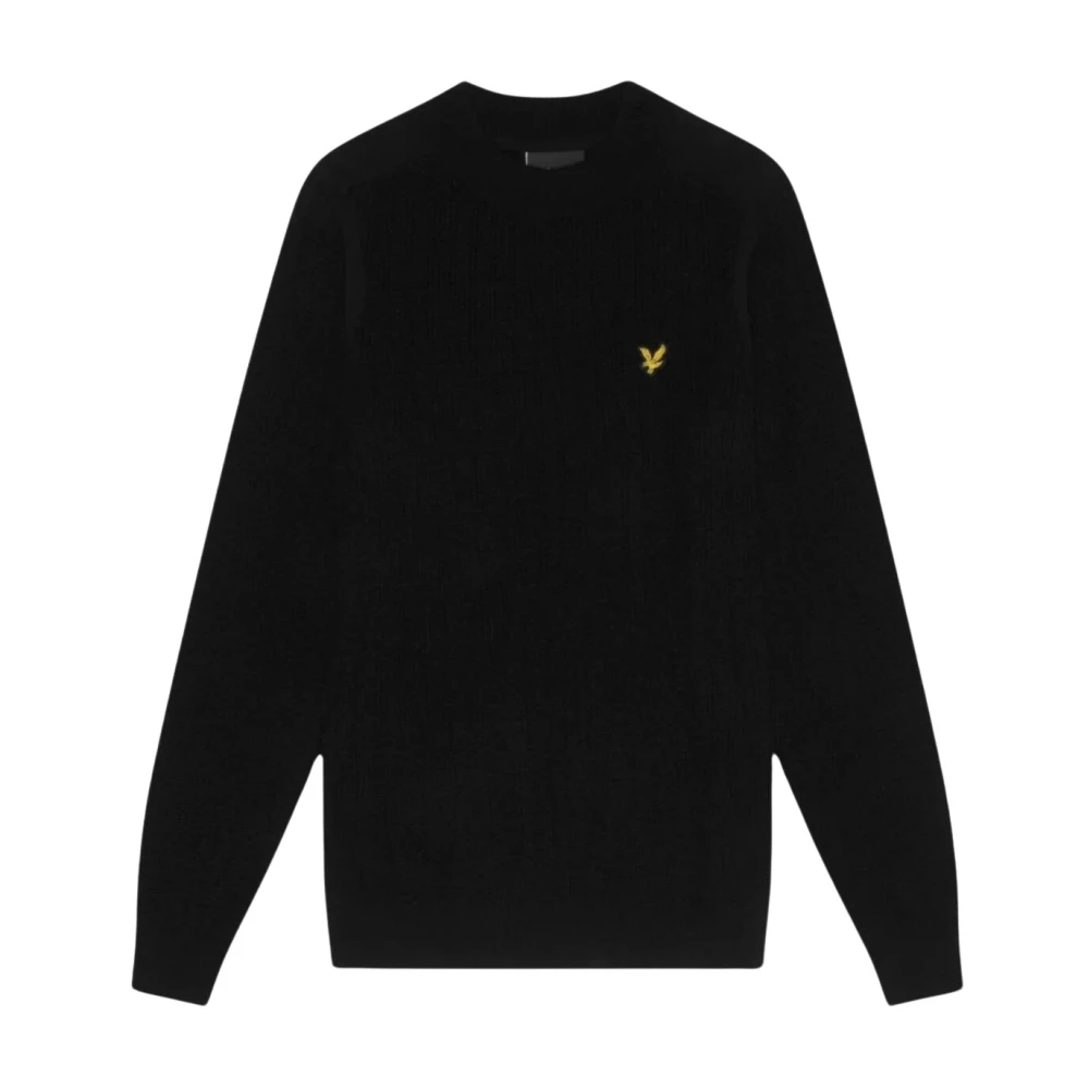 Lyle & Scott Men's Black Ribbed Crew Neck Jumper