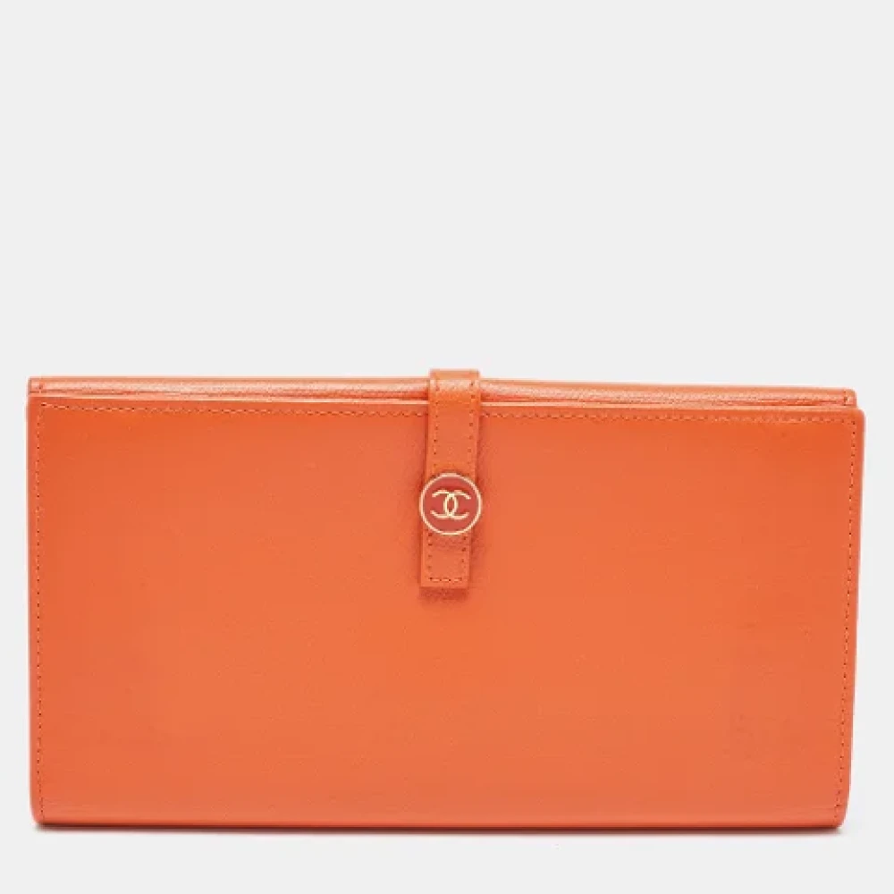 Chanel Vintage Pre-owned Leather wallets Orange Dames