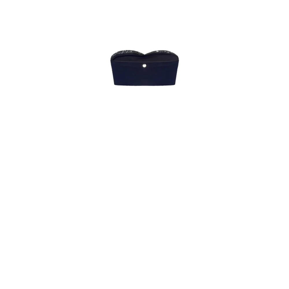 RINASCIMENTO Paillet Bandeau Top met Jersey Achterkant Black Dames