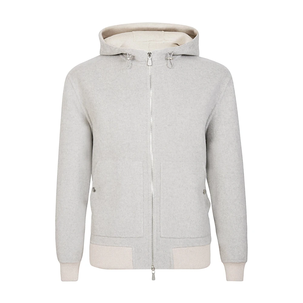 Eleventy Omkeerbare Cashmere Bomber Jas Gray Heren