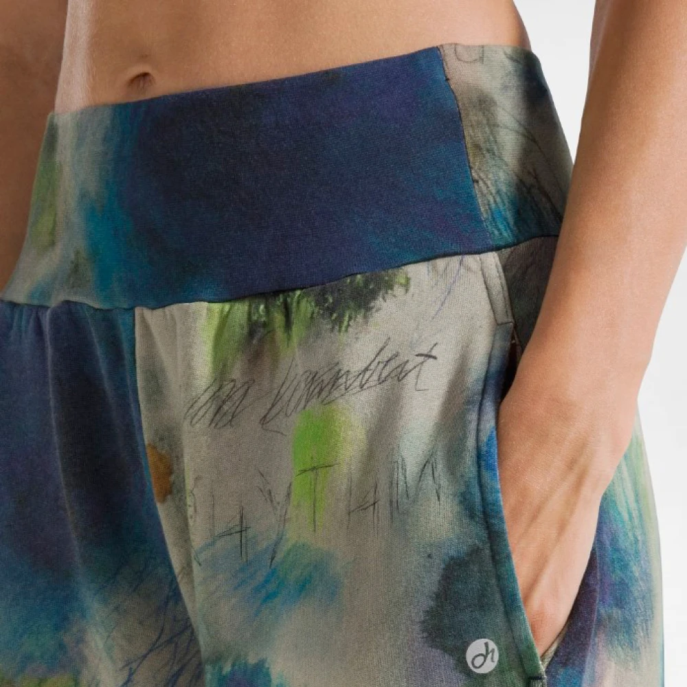 Deha Gedrukte Katoenen Jurk Hoge Taille Comfort Fit Multicolor Dames