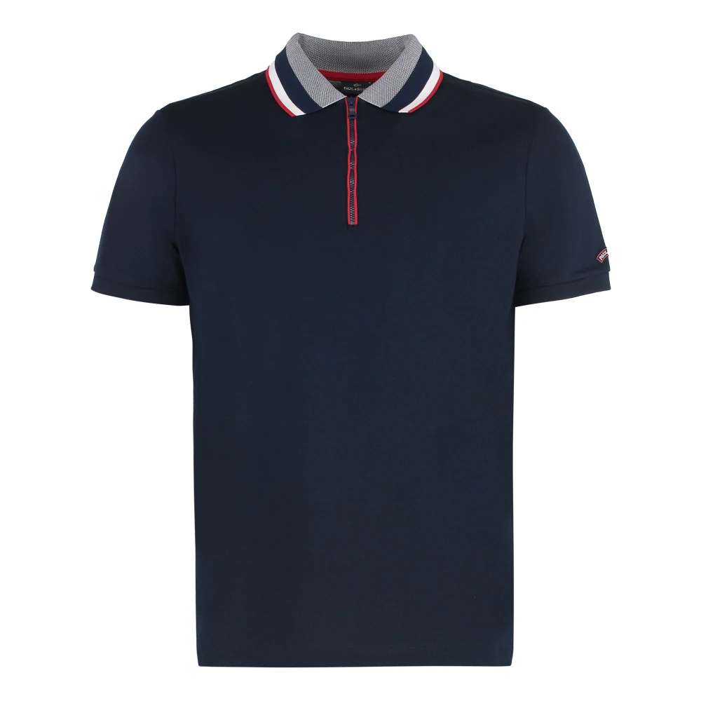 PAUL & SHARK Katoenen Polo Shirt met Ribboorden Blue Heren