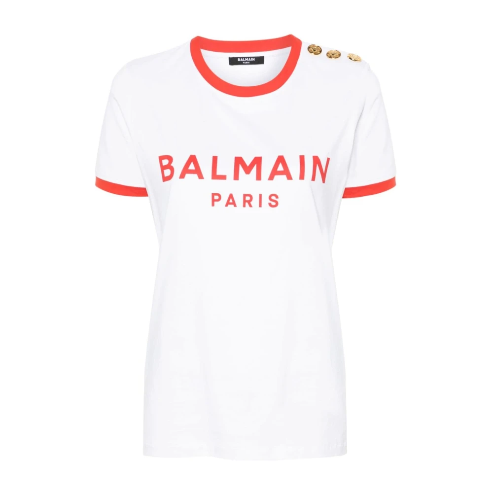 Balmain T-shirt met logo White Dames