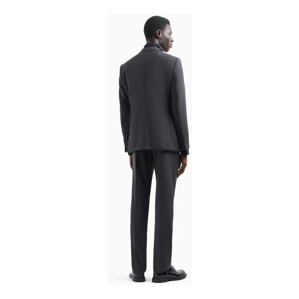 Emporio Armani Moderne Slim Fit Pak van Zuivere Wol Gray Heren