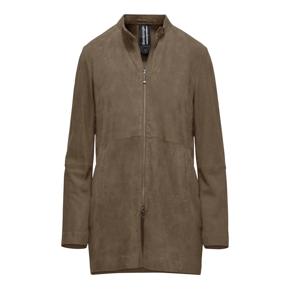 BomBoogie Zachte Suede Damesjas met Kraag Brown Dames