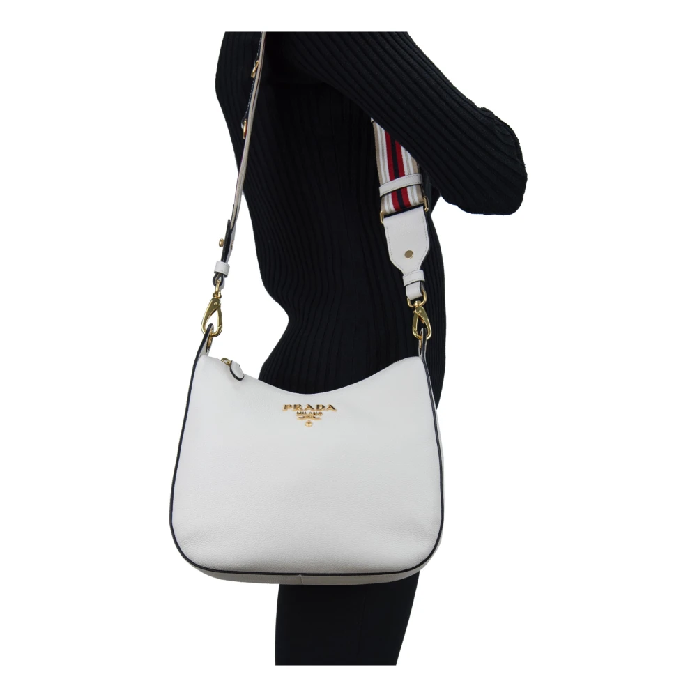 Prada Schoudertas voor Dames met Rits White Dames