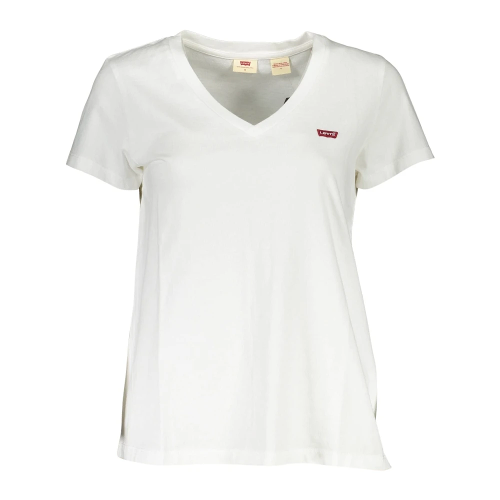 Levi's Vitt Logo V-ringad T-shirt White, Dam