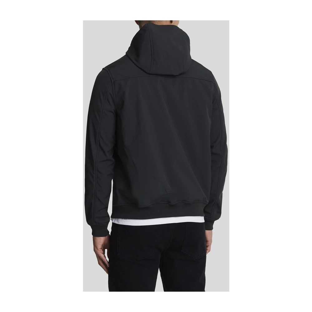 Lyle & Scott Zwarte Softshell Hoodie Fleece Jas Black Heren