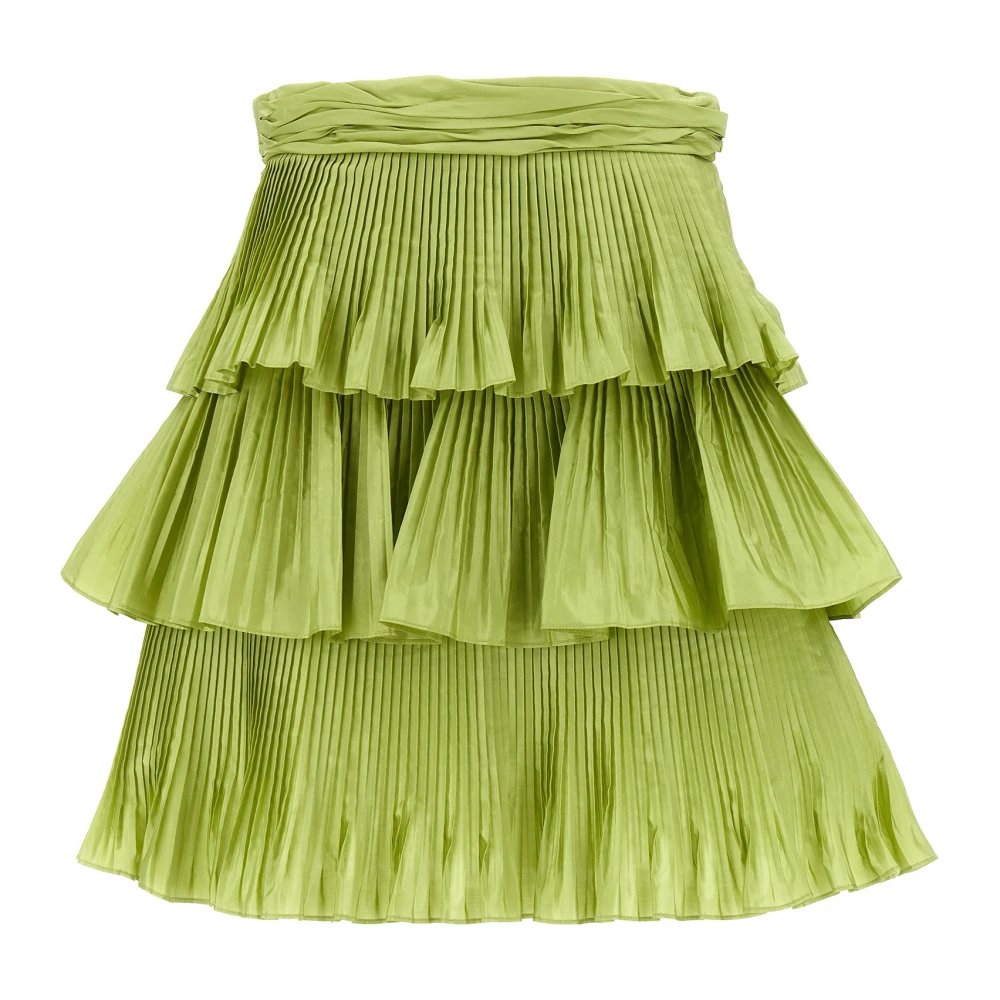 Valentino Garavani , Short Skirts, Female, Green, S, Taffetas Skirt