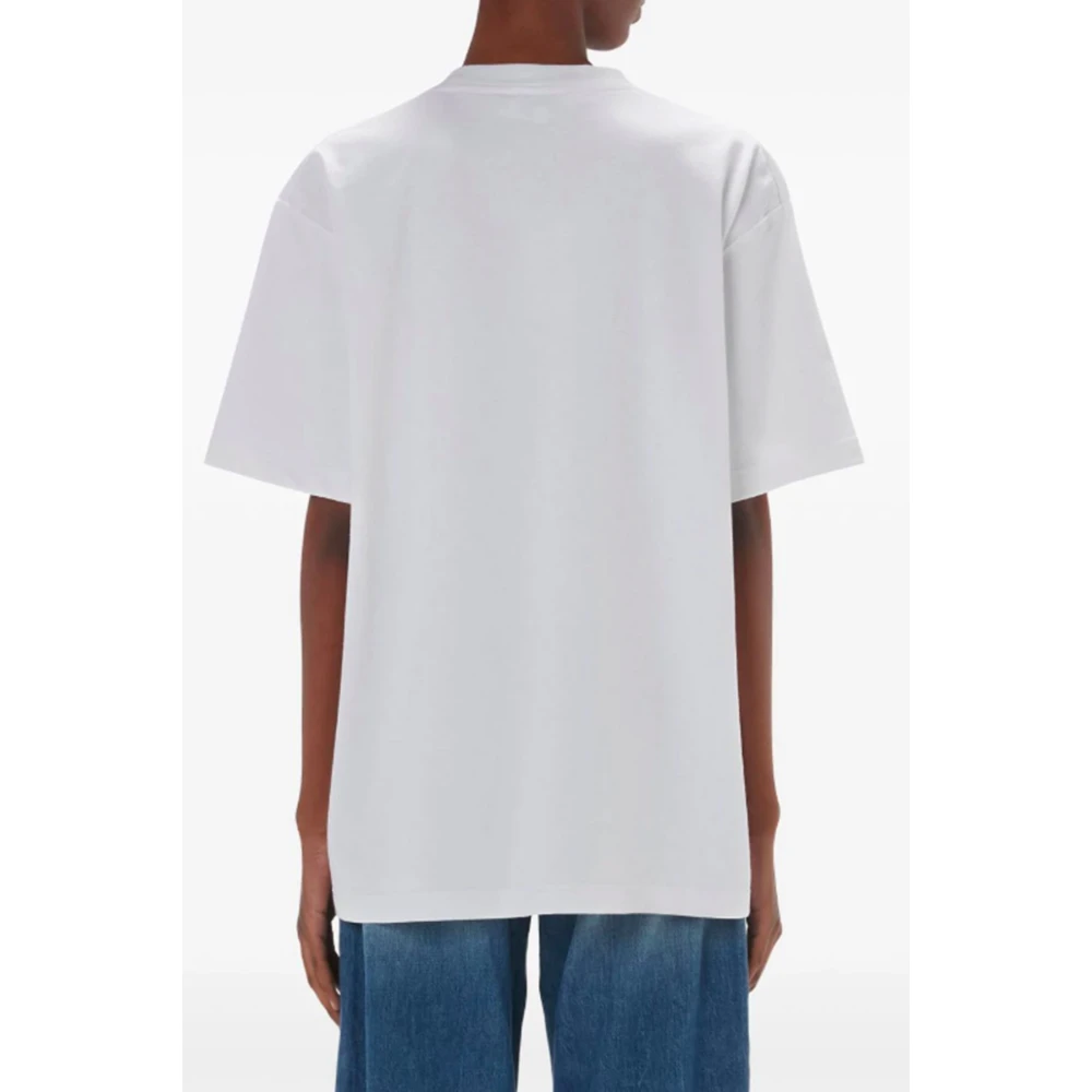 JW Anderson Anker Logo Katoenen T-shirt Wit White Heren