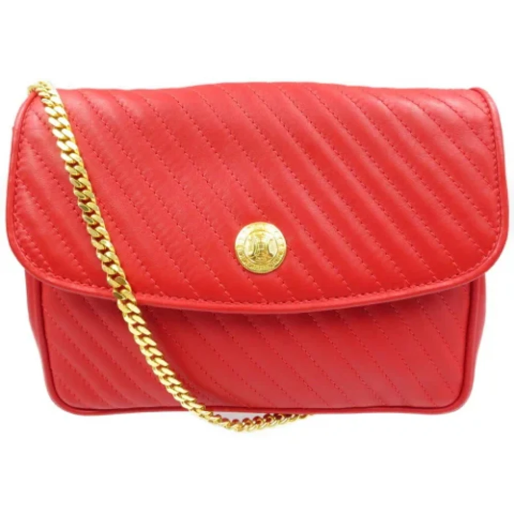 Celine Vintage Pre-owned Leather shoulder-bags Red Dames