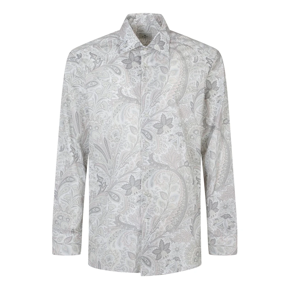 Etro Herr Grå Skjortor L, Bomull, Roma Cotton Shirt