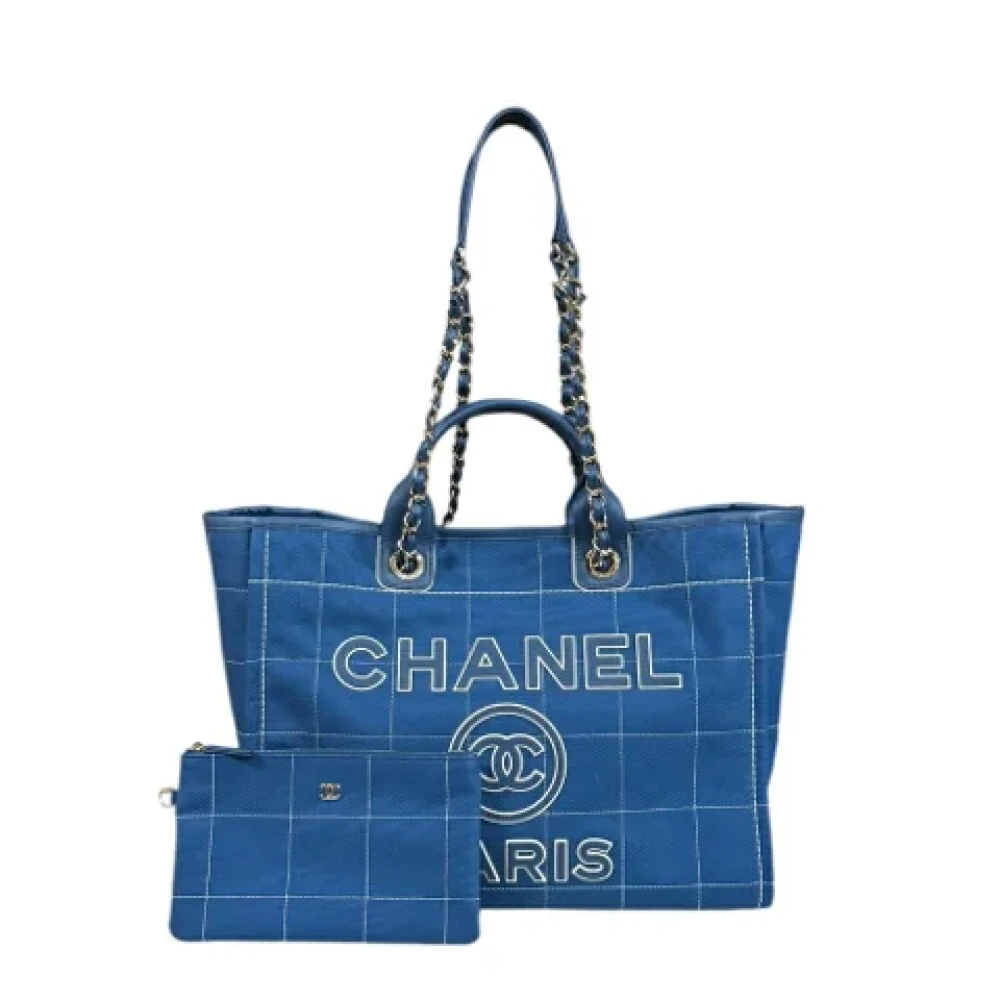 Chanel Vintage Pre-owned Canvas chanel-bags Blue Dames