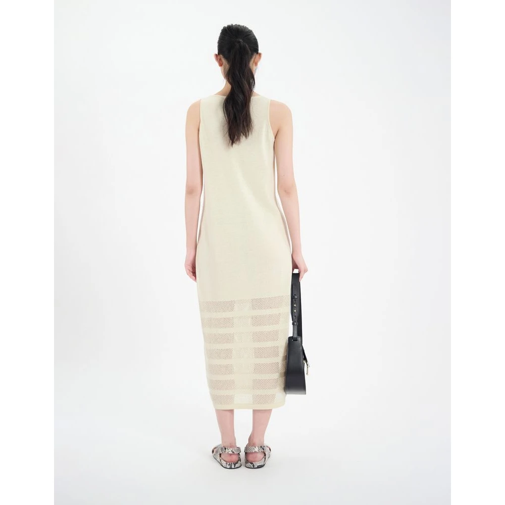 Ines De La Fressange Paris Casilda jurk van gestreept linnen Beige Dames