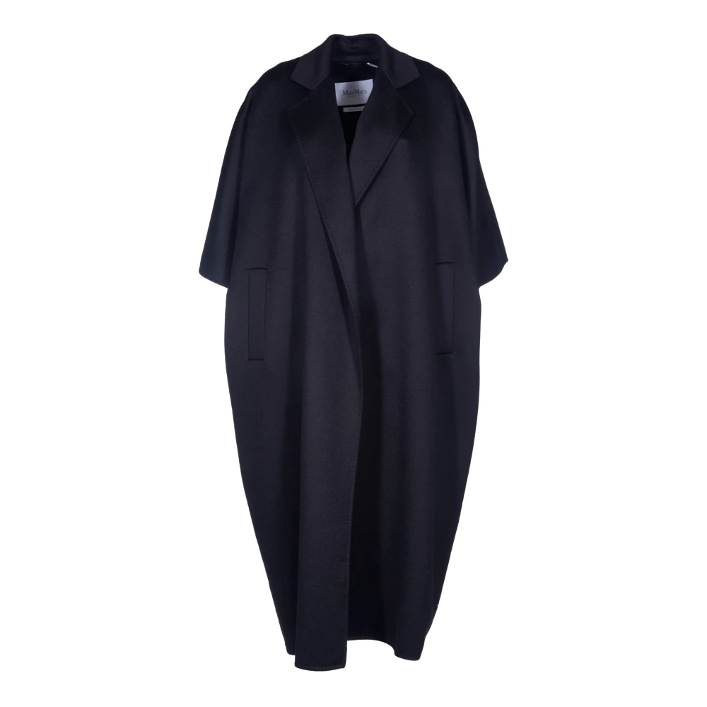 Max Mara Zwarte wollen jas Cape Style Black Dames