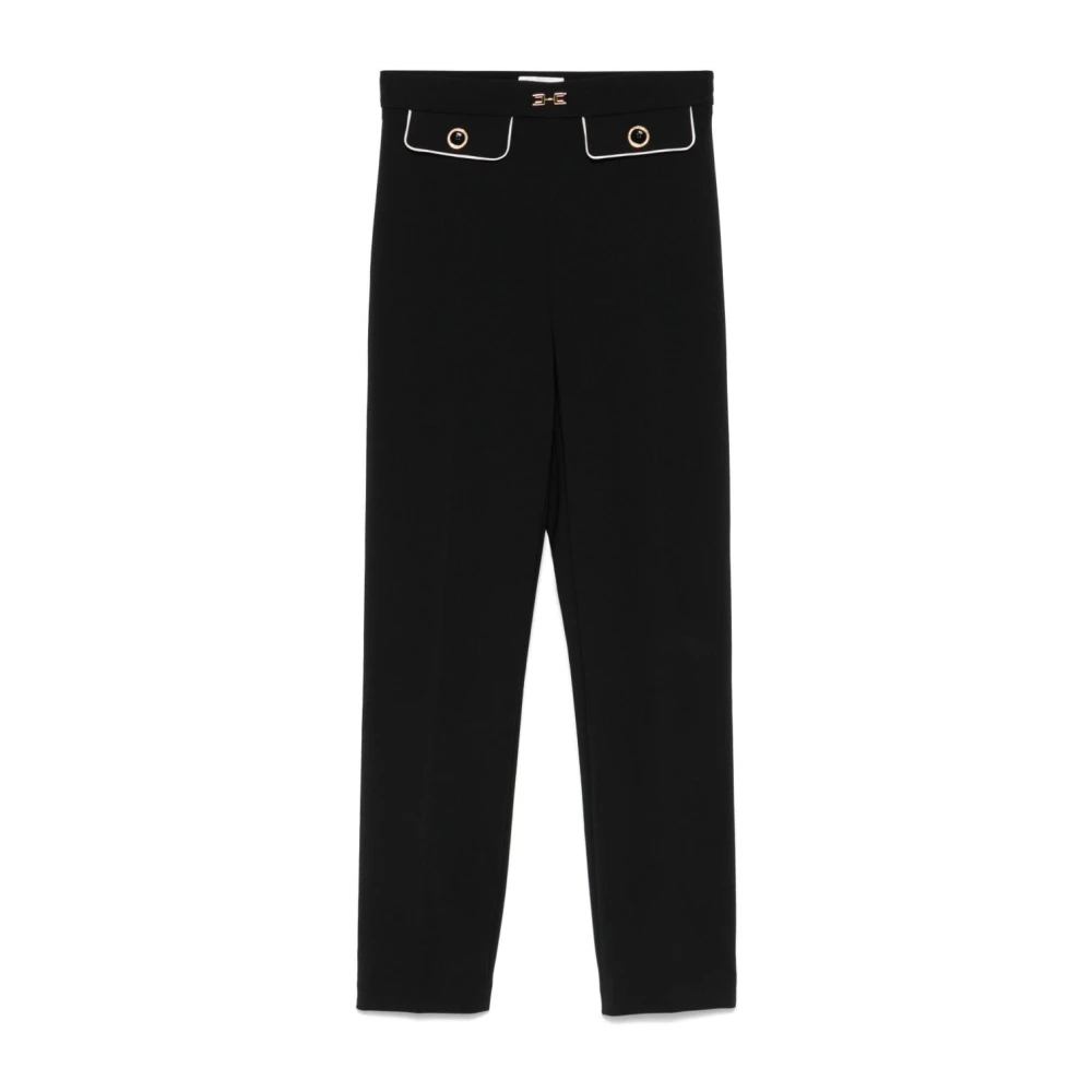Elisabetta Franchi Zwarte broek met biesdetail Black Dames